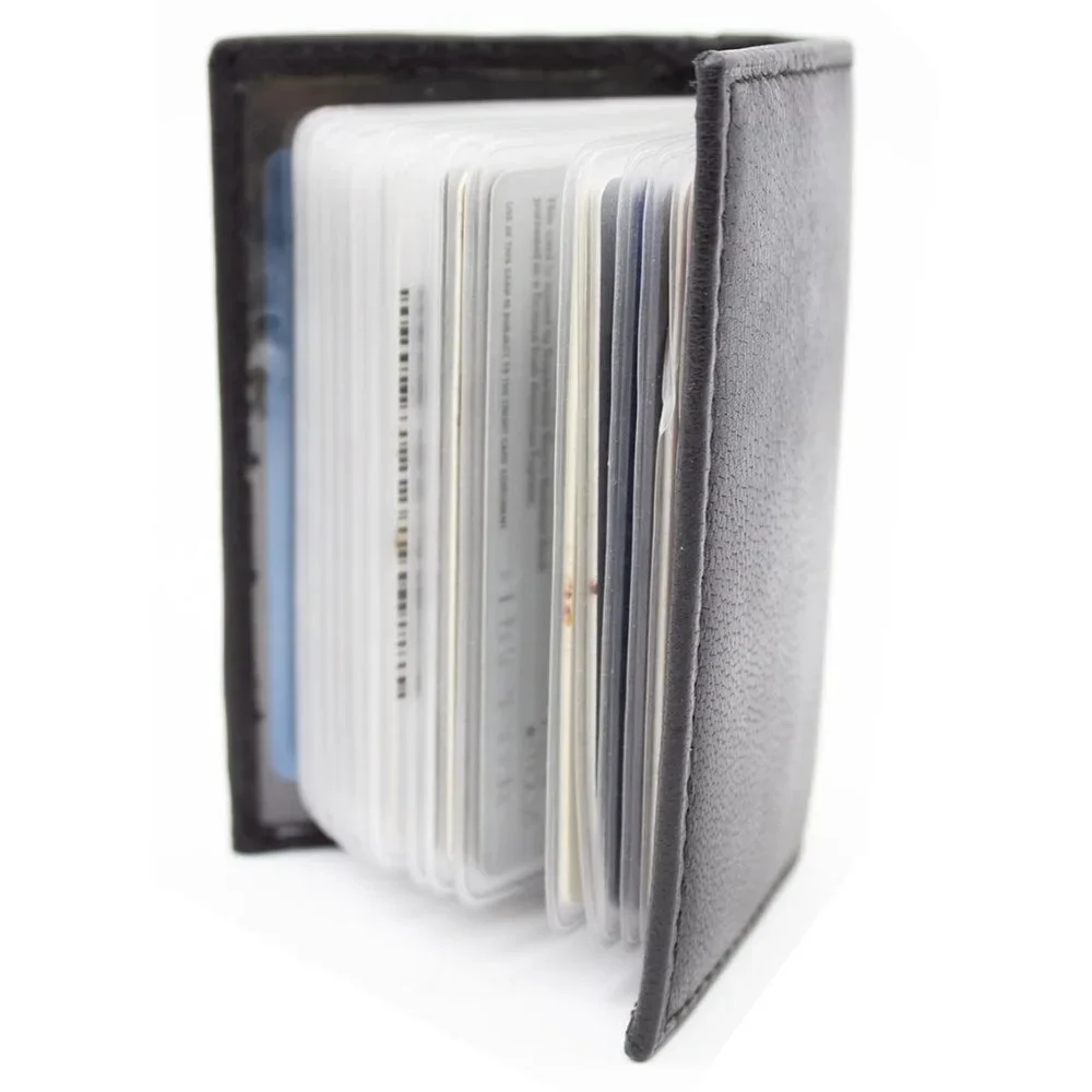 Men Genuine Leather Bifold Credit Card Holder with RFID Blocking